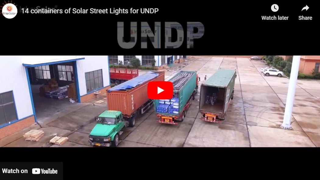 14 contenedores de farolas solares para el UNDP
