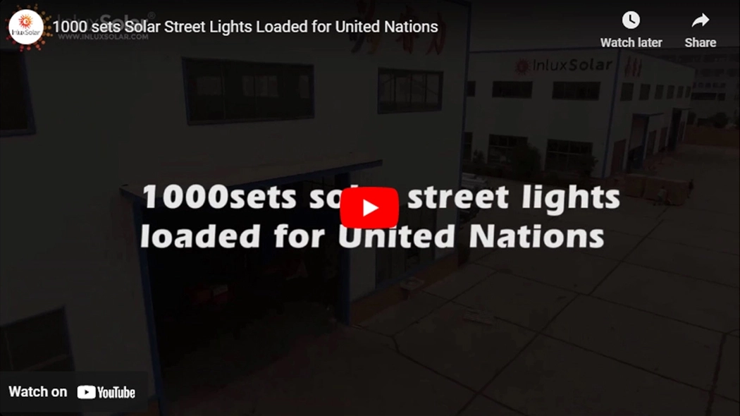 1000 conjuntos de farolas solares cargadas para las Naciones Unidas